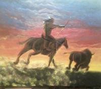 Native Hunt - Painting Paintings - By Ricky Secord, Acrylic Painting Painting Artist
