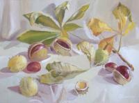Autumn Still Life - Tempera Paintings - By Elena Oleniuc, Realism Painting Artist