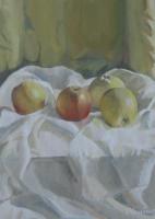 Apples - Tempera Paintings - By Elena Oleniuc, Realism Painting Artist