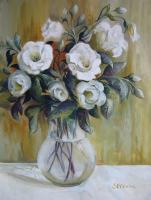 White Flowers - Acrylic Paintings - By Elena Oleniuc, Realism Painting Artist