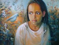 The Bird And The Child - Acrylic Paintings - By Elena Oleniuc, Realism Painting Artist