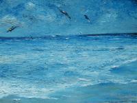The Kite Surfers - Oil On Canvas Panel Paintings - By Conor Murphy, Impressionism Painting Artist