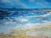 Irish Land And Seascape - The Skellig Island - Acrylic On Canvas Panel