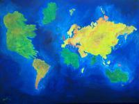 The World Atlas According To The Irish - Acrylic On Board Paintings - By Conor Murphy, Impressionism Painting Artist