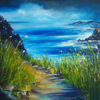 Irish Land And Seascape - West Coast Of Ireland - Acrylic On Canvas