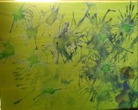 Dandelion - Mixed Media Paintings - By Melissa Wineman, Abstract Painting Artist