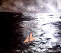 A Day At Sea - Acrylic On Canvas Paintings - By Joe Scotland, Seascape Painting Artist