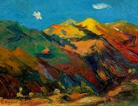 Dance Of Mountain - Oil On Cardboard Paintings - By Gegham Asatryan, Impressionism Painting Artist