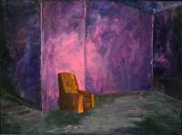 Chair In Room - Oil On Canvas Paintings - By Davidh Miller, Expressionism Painting Artist