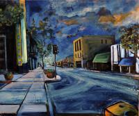 Cityscapes - Broadway Street - Oil On Canvas