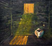 Cell Room - Oil On Canvas Paintings - By Davidh Miller, Expressionism Painting Artist