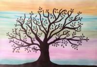 Tree - Watercolor Paintings - By Jillian Romansky, Whimsical Painting Artist