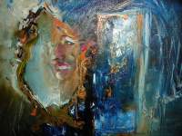 The Mirror - Oil Paintings - By Olimpia Vila, Abstract Painting Artist