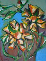 Flower - Pastel Paintings - By Ivenka Salinas, Expresionism Painting Artist