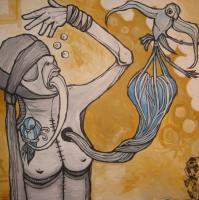 I Dont Want To Be A Slave - Acrylic On Wood Paintings - By Ashleigh Fedo, Surreal Painting Artist