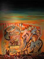 Corporeal Descent - Acrylic Paintings - By Tariq Rafiq, Searrealism Painting Artist