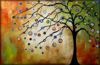 Gumdrop Tree - Oil  Acrylic On Canvas Paintings - By Peggy Garr, Modern Abstract Contemporary Painting Artist