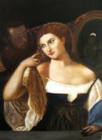 Titian - Woman In The Mirror - Oil Paintings - By Ann Holstein, Reproduction Painting Artist