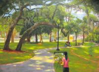 Landscape - Painting In The Park - Oil