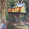 Majestic Tree House - Oil Paintings - By Ann Holstein, Plein Air - Studio Painting Artist