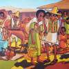 Market  Day - Acrylics On Canvas Paintings - By Nebiyu Assefa, Traditional Painting Artist