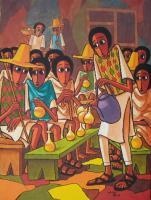 Tej-Bet - Acrylics On Canvas Paintings - By Nebiyu Assefa, Traditional Painting Artist