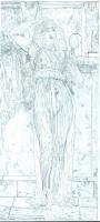Mythological Impressions - Mirror Delirium Geting Older Virgin Nympha - Charcoal Canvas