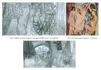 Bush Nymphies-2013 Vs Les Demoiselles Davignon-1907 - Paper Sketch Comparison Drawings - By Ali Baris Kaplan, Expression Surrealistic Drawing Artist