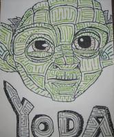 The Amazeing Yoda - Sharpies Drawings - By Scott Hempleman, Pop Art Drawing Artist