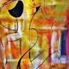 A002 Gold Dancer 51 X 76Cm - Acrylics Paintings - By Stormy -, Abstraction Painting Artist