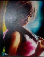 Second Lady - Canvas Paintings - By Ashish Vasani, Oil On Canvas Painting Artist