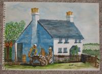 My Old Cottage - Water Colour Paintings - By Bampy Dragon, Self Style Technique Painting Artist