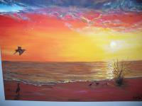 Sunset02 - Acrylic Paintings - By Raza Mirza, Freestyle Painting Artist