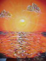Sunset 02 - Acrylic Paintings - By Raza Mirza, Freestyle Painting Artist