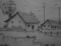 Scenary - Pencil And Paper Drawings - By S Ajayanand, Pencil Work Drawing Artist