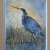 Blue Heron - Water Color And Wax Paintings - By Bonnie Olendorf, Batik On Rice Paper Painting Artist