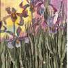 Dancing Iris - Water Color And Wax Paintings - By Bonnie Olendorf, Batik On Rice Paper Painting Artist