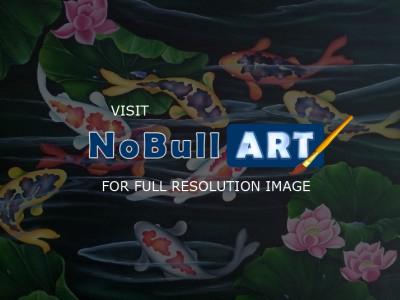 Fishes - Exotic Koi Fishes - Oil Painting