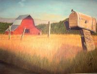 Landscape - Mailbox And Barn - Pastel