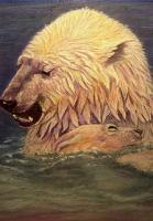 Polar Bear And Cub - Pastel Paintings - By Jay Johnston, Realism Painting Artist