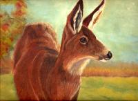 Deer - Doe In Fall - Pastel