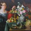 Portrait Of An Unknown Woman With Fruit - Oil On Canvas Paintings - By Vadim Prikota, Realism Painting Artist
