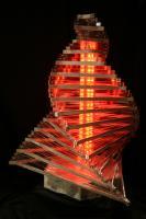 Wave-1 - Metal Glass Plexyrgb Led Sculptures - By Caspar Zax And Eugene Janson, Contemporary Modern Sculpture Artist