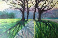 Sunshine And Trees - Acrylics Paintings - By Margaret Laws, Realism Painting Artist