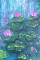 The Waterlily Pond - Acrylics Paintings - By Margaret Laws, Realism Painting Artist
