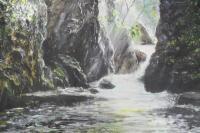 The Conway Swallow Falls - Acrylics Paintings - By Margaret Laws, Realism Painting Artist