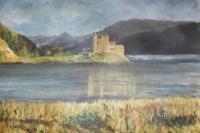 Eilean Donnan Castle - Acrylics Paintings - By Margaret Laws, Realism Painting Artist