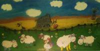 Sheep Thrills - Acrylic On Canvas Paintings - By Wayne Suntersmith, Abstract Painting Artist