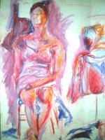 Incomplete - Chalk Drawings - By Margarita Fields, Portrait Drawing Artist