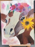Free Da Cow Lo - Acrylic Paintings - By Alicia Salgado Robles, Abstract Painting Artist